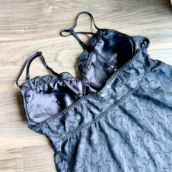 Seductive Wear by Cinema Etoile Black Sheer Embossed Babydoll | Vintage | Size L - Picture 9 of 11